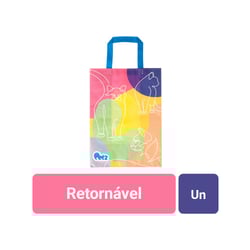 Sacola Retornável Gato Colorido Para Casa E Jardim
