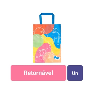 Sacola Retornável Petz Cão Colorido Para Casa E Jardim