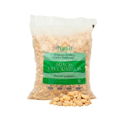 Seixo Decorativo Terral Perolado 15Kg Para Jardins - Tamanho P3