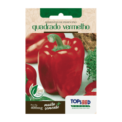 Sementes De Pimentão Quadrado Vermelho Tradicional Topseed Garden - 1 Unidade