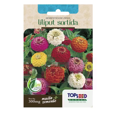 Sementes De Zínia Sortida Topseed Garden - 1 Pacote
