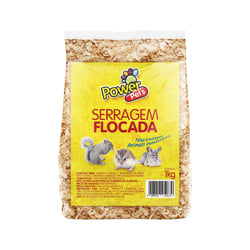 Serragem Flocada Power Pets Para Roedores E Pássaros - 1 Kilo