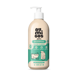 Shampoo Au.Migos Pets Pelos Claros Para Cães E Gatos - 400Ml
