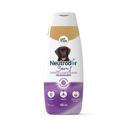 Shampoo E Condicionador 3 Em 1 Petmais Neutrodor Para Pelos Escuros 700Ml - 1 Unidade