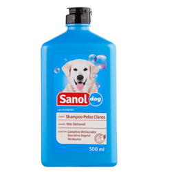 Shampoo Sanol Para Cães De Pelos Claros - 500Ml - 500 Mililitros