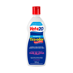 Shampoo Tira Odor Vet+20 Flor De Lótus Para Cães E Gatos - 500Ml - 500 Mililitros