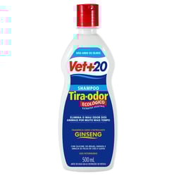 Shampoo Tira Odor Vet+20 Ginseng Para Cães E Gatos - 500Ml - 500 Mililitros