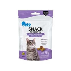 Snack Elimina Bolas De Pelos Petz Gatos Adultos - 60G - 1 Unidade