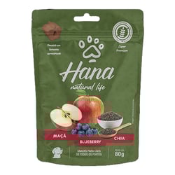 Snack Hana Natural Life Maçã, Blueberry E Chia Para Cães - 80G