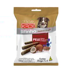 Snack Kadi Bifinho Pele Sabor Carne Com Linhaça Para Cães - 130 Gramas