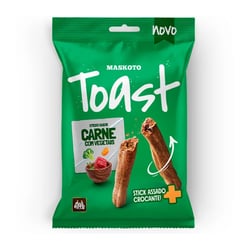 Snack Maskoto Toast Carne E Vegetais Para Cães - 50G