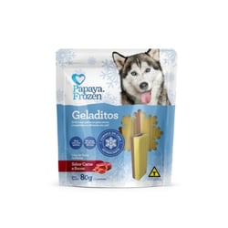 Snack Papaya Geladitos Sabor Carne E Bacon Para Cães - 80G