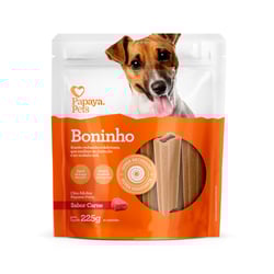 Snack Papaya Pets Boninho Sabor Carne Para Cães Adultos De Porte Pequeno - Biscoito - 225 Gramas
