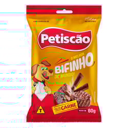 Snack Petiscão Bifinho Palito Carne Para Cães - 60G