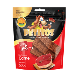 Snack Petitos Bifinho Sabor Carne Para Cães - 500 Gramas