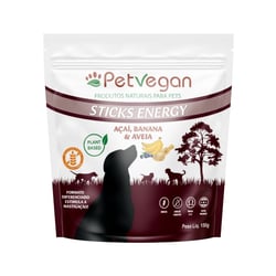 Snack Petvegan Sticks Energy Para Cães Sabor Açaí, Banana E Aveia - 150G