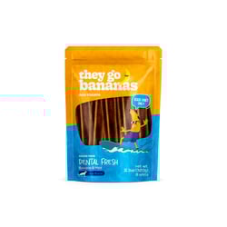 Snack They Go Bananas Dental Fresh Banana E Menta Para Cães De Porte Grande - 320G