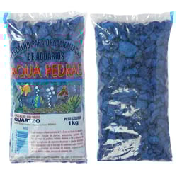 Substrato Cascalho De Quartzo Azul Aqua Pedras Nº 2 - 1Kg