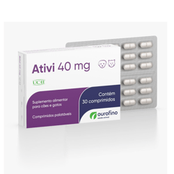 Suplemento Alimentar Ativi Ourofino 40Mg Para Cães E Gatos - 30 Comprimidos