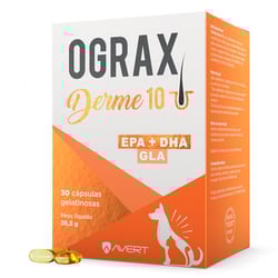 Suplemento Alimentar Avert Ograx Derme 10 Para Cães E Gatos Até 10Kg - 30 Cápsulas