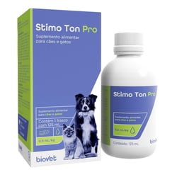 Suplemento Alimentar Biovet Stimo Ton Pro Para Cães E Gatos - 125 Mililitros