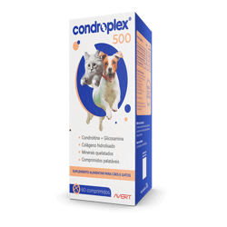 Suplemento Alimentar Condroplex 500 Para Cães E Gatos - 60 Comprimidos