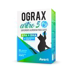 Suplemento Avert Ograx 5 Para Gatos - 30 Cápsulas