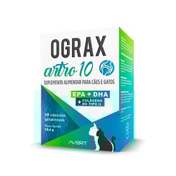 Suplemento Avert Ograx Artro 10 Para Cães E Gatos - 30 Cápsulas