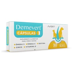 Suplemento Demevert Para Cães E Gatos - 30 Cápsulas