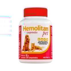 Suplemento Hemolitan Pet Vetnil - 30 Comprimidos