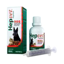 Suplemento Hepvet Suspensão Vetnil Para Cães E Gatos - 60Ml