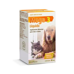 Suplemento Mega 3 Líquido Para Cães E Gatos 30Ml - 1 Unidade