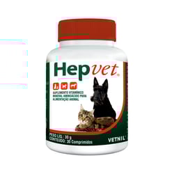 Suplemento Metabólico Hepvet Vetnil - 30 Comprimidos
