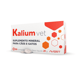 Suplemento Mineral Avert Kalium Vet Para Cães E Gatos - 30 Comprimidos