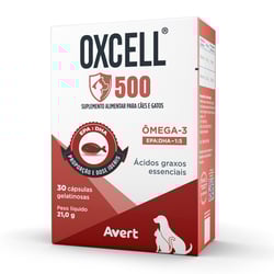 Suplemento Nutricional Avert Oxcell 500Mg Para Cães E Gatos - 30 Cápsulas - 500 Miligramas