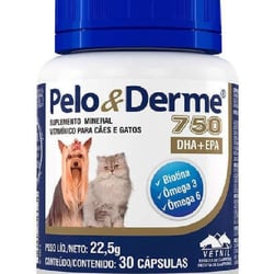 Suplemento Pelo E Derme Vetnil 750Mg Dha+Epa Para Cães E Gatos - 30 Cápsulas