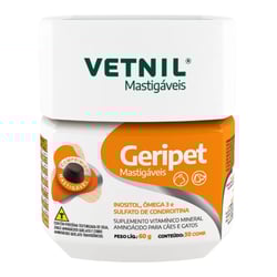 Suplemento Vetnil Geripet Para Cães E Gatos - 30 Comprimidos Mastigáveis