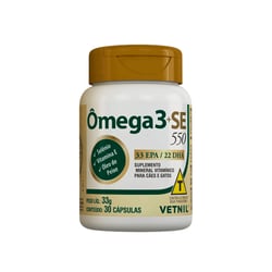 Suplemento Vetnil Ômega 3+Se 550 Para Cães E Gatos - 30 Cápsulas