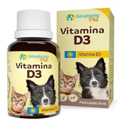 Suplemento Vitamina D3 Botupharma Para Cães E Gatos 20Ml - 1 Unidade