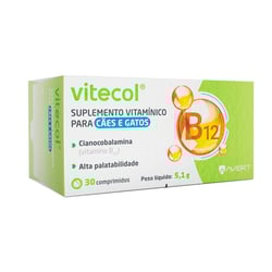 Suplemento Vitamínico Avert Vitecol Para Cães E Gatos - 30 Comprimidos