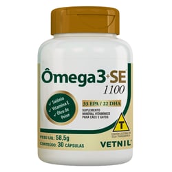 Suplemento Vitaminico Ômega 3 Vetnil 1100 Para Cães E Gatos - 30 Cápsulas