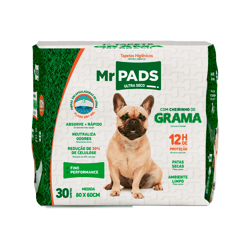 Tapete Higiênico Mr Pads Grama 80X60Cm Procão 30 Unidades