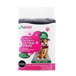 Tapete Higiênico Pet Like Ultra Pads Carvão Ativado Para Cães - 30 Unidades