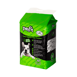 Tapete Higiênico Petfit Slim Super Premium 80X60Cm Carvão Ativado Bambu - 30 Unidades
