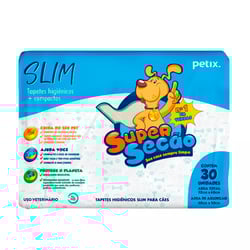 Tapete Higiênico Petix Super Secão Slim Cães - 30 Unidades