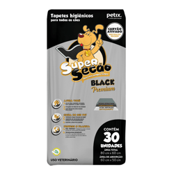 Tapete Higiênico Super Secão Black Premium Para Cães - 30 Unidades