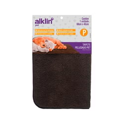 Tapete Peluciado Alklin Pet Marrom Para Cães E Gatos - Tamanho P