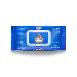 Toalha Umedecida Blue Premium Para Cães E Gatos - 50 Unidades