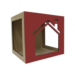 Toca Parede Hello Pet Casinha Vermelha Para Gatos