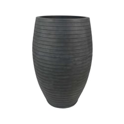 Vaso Alto Vasart Relevo Preto Para Jardim